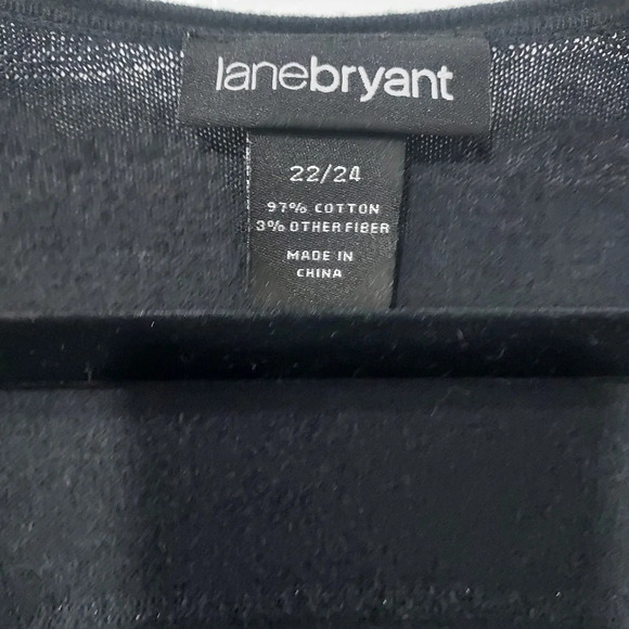 Lane Bryant Black with Simmer Stripes Open Front 3/4 Sleeve Cardigan Size 22/24 - Picture 2 of 10